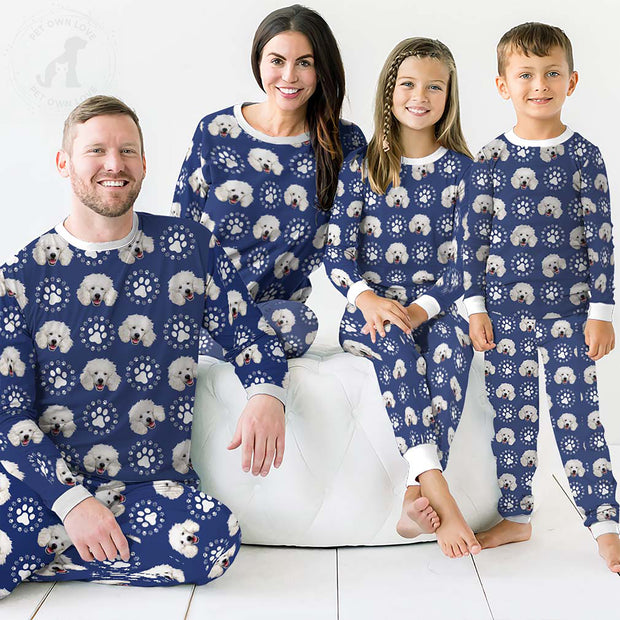 Whimsical Dog Face Pajamas Family Set: Cozy Matching Sleepwear for All Ages | Custom Pajamas Set with Dog Paw | Christmas Gift
