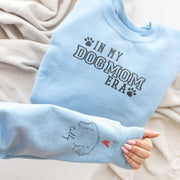 I Wear My Heart On My Sleeve | Dog Ears Outline Sweatshirt | Embroidered Dog Mom Era Sweatshirt