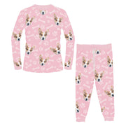 Personalized Graphic Print Family Pajamas Set with Dog Face