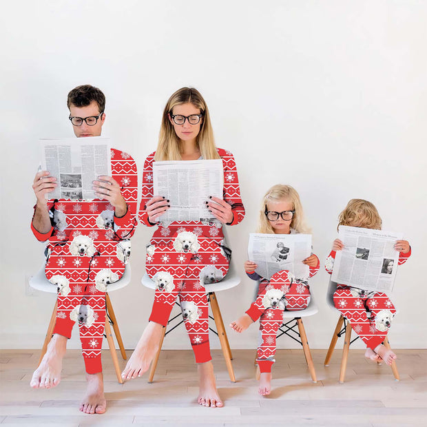 Custom Family Pajamas Set with Dog Face