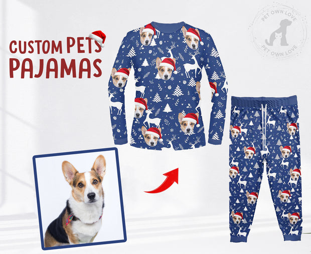 Matching Family Pajamas With Dog Face