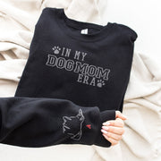 I Wear My Heart On My Sleeve | Dog Ears Outline Sweatshirt | Embroidered Dog Mom Era Sweatshirt