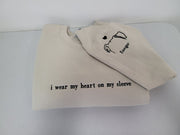 I Wear My Heart On My Sleeve with Dog Names | Personalized Pet Lover's Embroidered Sweatshirt | Dog Mom Gift