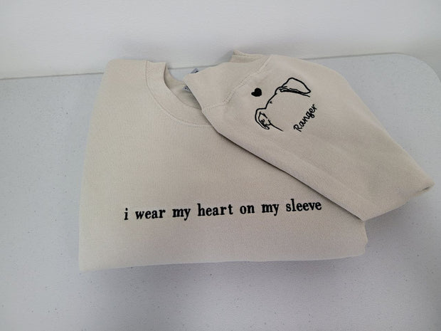 I Wear My Heart On My Sleeve with Dog Names | Personalized Pet Lover&