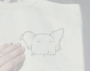 Custom Dog Ears Outline Outline Crewneck Sweatshirt, Personalized Pet Cat Ears Sweater, Christmas Gift