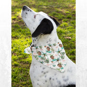 White Hawaiian Dog Bandanas with Human Face, Custom Aloha Shirt with Dog Face