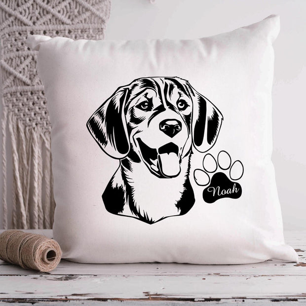 Beagles Custom Pet Throw Pillow, Custom Pet Pillow, Personalized Dog Pillow Bed, Dog Lost Gift - petownlove