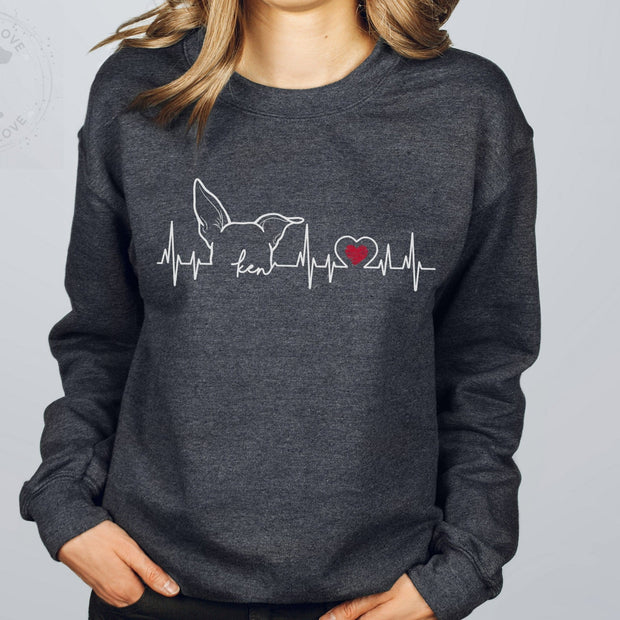 Beautiful Custom Pet Ears Outline Sweatshirt - Unique Gift For Pet Lovers - petownlove