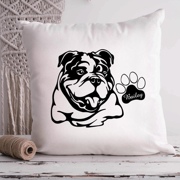 Bulldogs Custom Pet Throw Pillow, Custom Pet Pillow, Personalized Dog Pillow Bed, Dog Lost Gift - petownlove