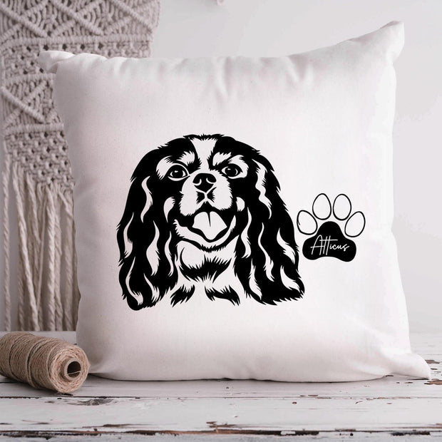Cavalier King Charles Spaniels Custom Pet Throw Pillow, Custom Pet Pillow, Personalized Dog Pillow Bed, Dog Lost Gift - petownlove