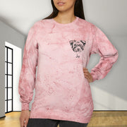 Custom Crewneck Comfort Color 1545 Sweatshirt with Hand Painting Dog Face, Minimalist Design Dog Face on Sweatshirt - petownlove