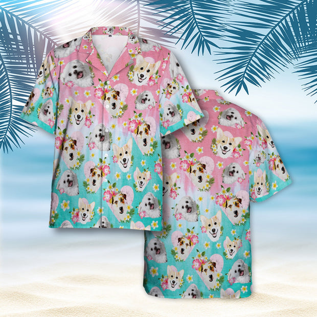 Custom Cute Hawaiian Shirt With Pet Face Personalized Cat Hawaiian Shirts From Your Photo - petownlove