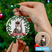 Custom Dog Christmas Ornaments, White Ceramic Ornaments, Unique Christmas Ornaments - petownlove