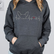 Custom Dog Embroidered Hoodies with Heartbeat, Personalized Embroidery Hoodie - petownlove