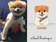 Custom Dog Face Hand-Painted T-Shirt, Personalized Dog Face Print Tee Shirt - petownlove