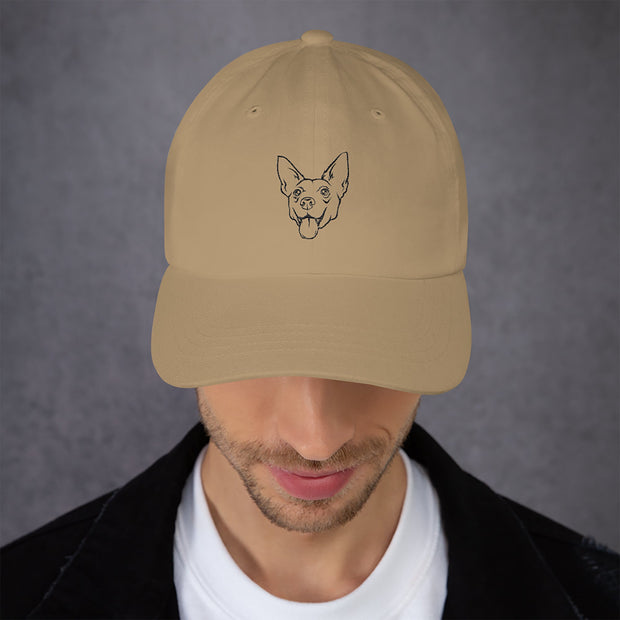 Custom Dog Face Outline Embroidered Hats, Personalized Pet Face Hat Stitching, Personalized Embroidered Baseball Caps - petownlove