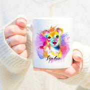 Custom Dog Hand Painting Watercolor Effect Graphic Print on Mug, Personalized Dog Cat Coffee Mug, Dog Memorial Gifts, Dog Lost Gift - petownlove