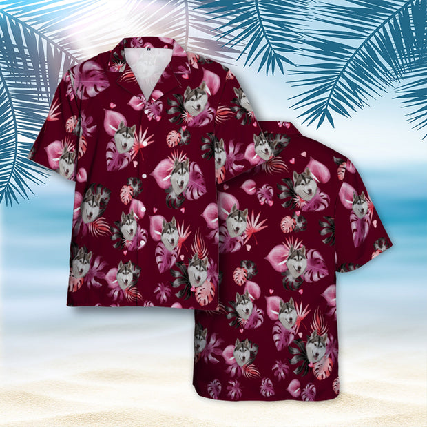 Custom Dog Hawaiian Shirt, Tropical Aloha Shirt With Pet Face - petownlove