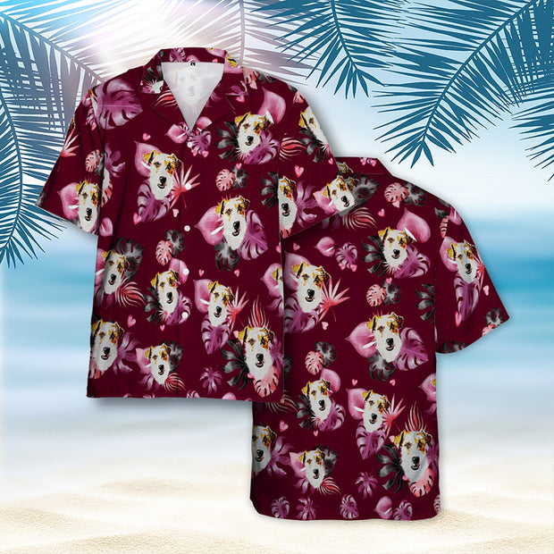 Custom Dog Hawaiian Shirt, Tropical Aloha Shirt With Pet Face - petownlove