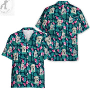 Custom Dog Hawaiian T-Shirts, Personalized Your Dog Hawaiian Shirt, Custom Pet Green Hawaiian Shirt, Cat Hawaiian Shirt - petownlove