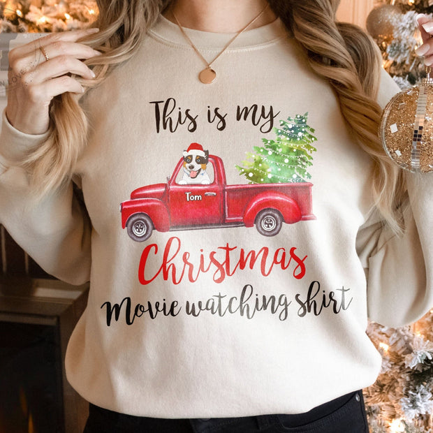 Custom Dog on Sweatshirt, Christmas Gift Ideas, Gifts for Couples, Personalized Pet Christmas Sweater - petownlove