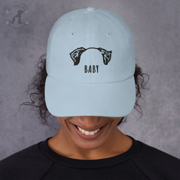 Custom Embroidered Dog Ears Sketch Hat, Personalized Pet Ears Embroidery on Dad Hat, Dog Mom Gift - petownlove