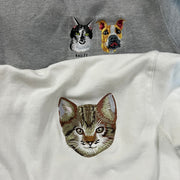 Custom Embroidered Sweatshirt with Dog Face, Custom Embroidered Pet Portrait Patch Sweatshirt - petownlove