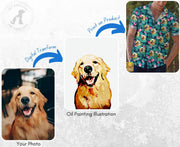 Custom Flamingo Hawaiian Shirt with Pet Face, Personalized Dog Hawaiian Shirts from Photo, Annyversary Gift - petownlove