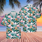 Custom Flamingo Hawaiian Shirt with Pet Face, Personalized Dog Hawaiian Shirts from Photo, Annyversary Gift - petownlove