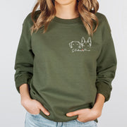 Custom Graphic Print Horse Ears Outline Crewneck Sweatshirt, Personalized Pet Ears Sweatshirt, Horse Girl Gift - petownlove