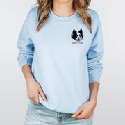Custom Graphic Print Pet Face Crewneck Sweatshirt, Personalized Minimalist Design Dog Face on Sweatshirt - petownlove