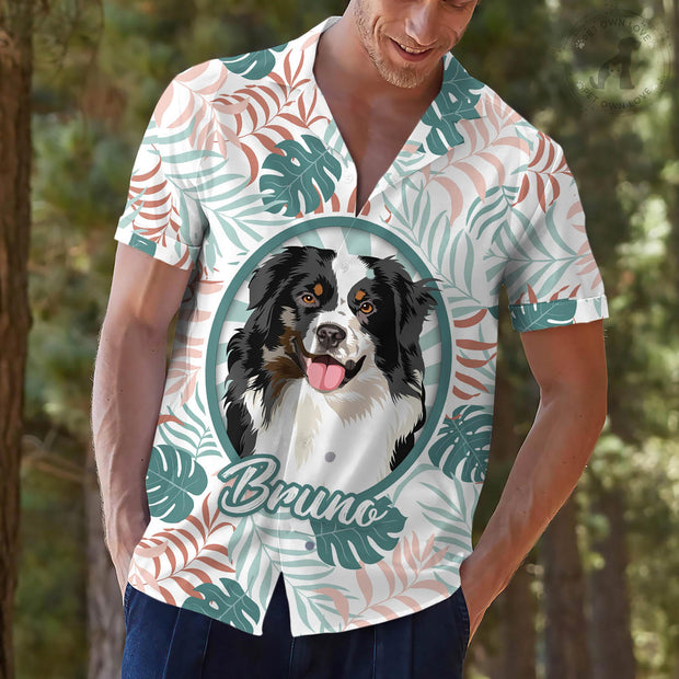 Custom Hawaiian Shirts With Dog Hand-Painted Portrait, Gift For Pet Lover - petownlove