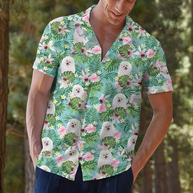 Custom Hawaiian Shirts With Pet Face, Personalized Dog Cat Floral Hawaiian Shirt, Mens Aloha Shirt - petownlove