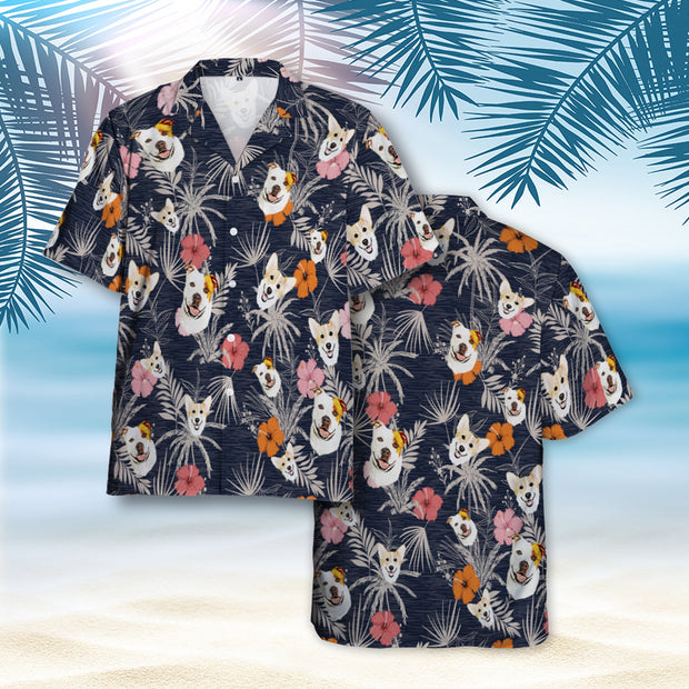 Custom Old Navy Hawaiian Shirt with Pet Face, Personalized Cat Hawaiian Shirts from Your Photo - petownlove