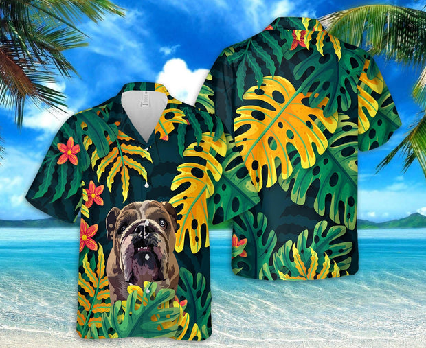 Custom Pet Hand-Painting Hawaiian Shirts For Men, Hawaiian Outfit For Couple, Dog Hand-Painted on Hawaii Shirt - petownlove