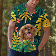 Custom Pet Hand-Painting Hawaiian Shirts For Men, Hawaiian Outfit For Couple, Dog Hand-Painted on Hawaii Shirt - petownlove