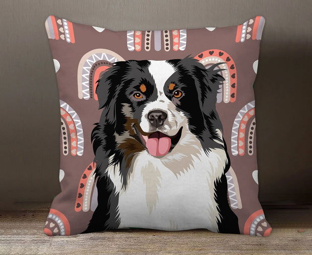 Custom Pet Hand Painting Throw Pillow, Custom Pet Pillow, Australian Shepherds, Golden Retriever Painting, Dog Lover Lost Gift - petownlove
