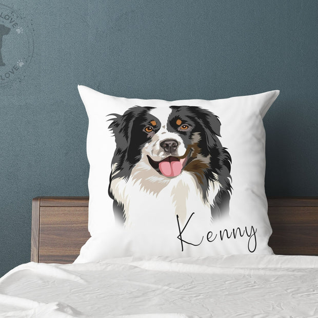 Custom Pet Throw Pillow, Personalize Pet Painting Artwork Pillow, Personalized Dog Pillow Bed, Dog Lost Gift - petownlove