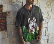 Custom Short Sleeve Hawaiian Shirt with Pet Hand-Painting, Custom Dog Portrait Hawaiian Shirt - petownlove