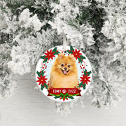 Customization Dog Photo Ornaments, Decorated White Christmas Trees, Personalized Christmas Ornaments - petownlove
