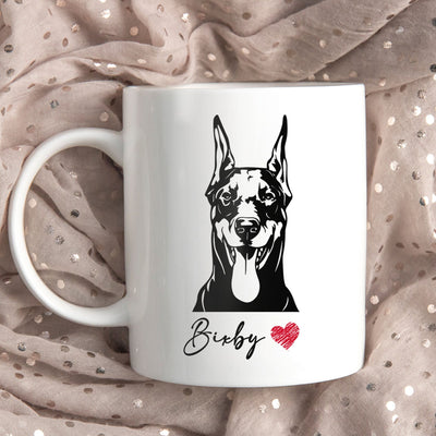 Doberman Pinchers Custom Pet Mug, Custom Pet Cup, Personalized Dog Coffee Mug, Dog Memorial Gifts, Gifts for Dog Lovers - petownlove
