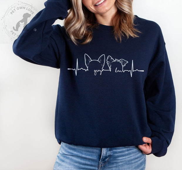 Dog Ears Outline Sweatshirt - Personalized Item For Pet Lovers - petownlove