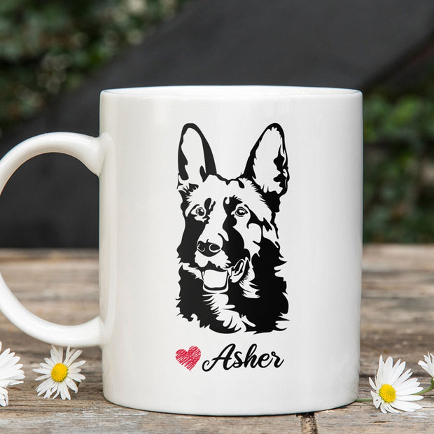 German Shepherd Custom Pet Mug, Custom Pet Cup, Personalized Dog Coffee Mug, Dog Memorial Gifts, Gifts for Dog Lovers - petownlove