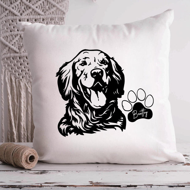 Golden Retriever Custom Pet Throw Pillow, Custom Pet Pillow, Personalized Dog Pillow Bed, Dog Lost Gift - petownlove