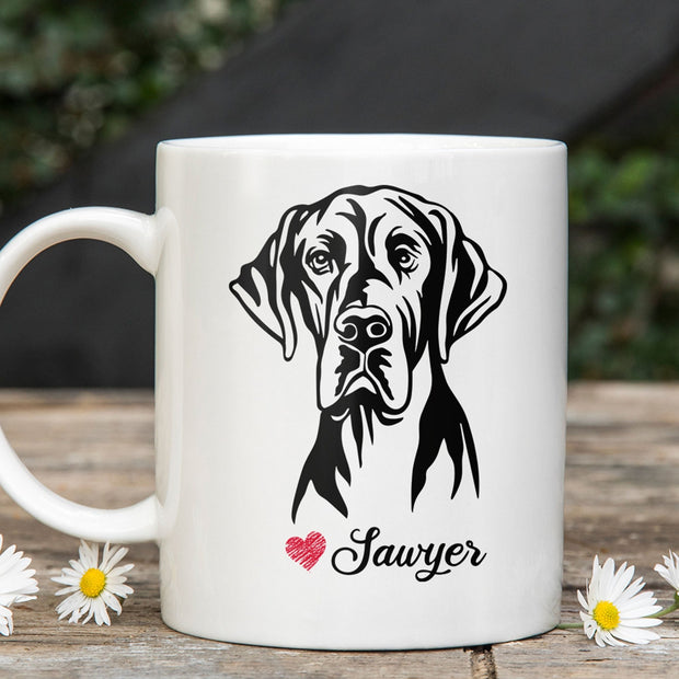 Great Danes Custom Pet Mug, Custom Pet Cup, Personalized Dog Coffee Mug, Dog Memorial Gifts, Gifts for Dog Lovers - petownlove