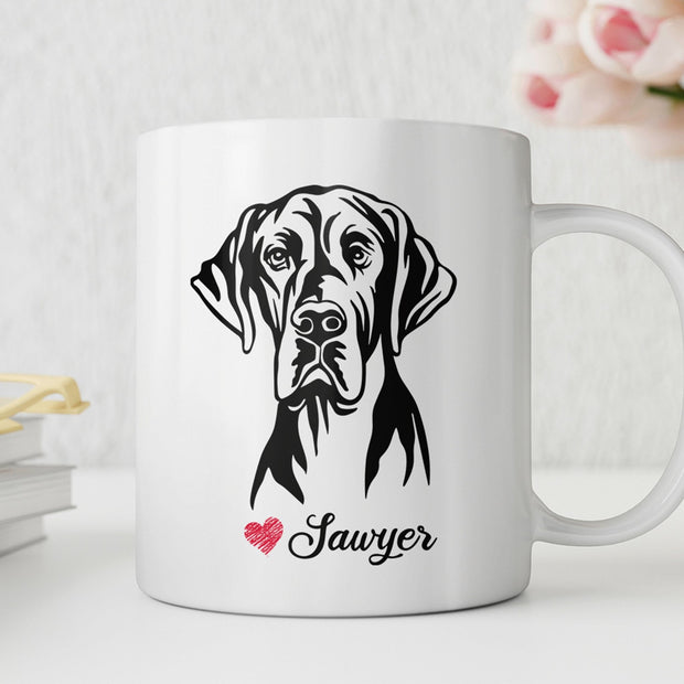 Great Danes Custom Pet Mug, Custom Pet Cup, Personalized Dog Coffee Mug, Dog Memorial Gifts, Gifts for Dog Lovers - petownlove