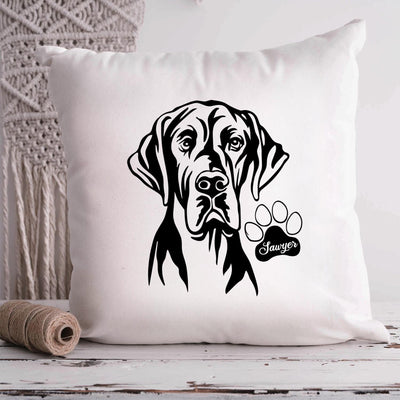 Great Danes Custom Pet Throw Pillow, Custom Pet Pillow, Personalized Dog Pillow Bed, Dog Lost Gift - petownlove
