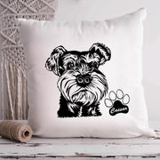 Miniature Schnauzers Custom Pet Throw Pillow, Custom Pet Pillow, Personalized Dog Pillow Bed, Dog Lost Gift - petownlove