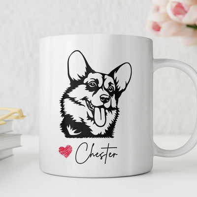 Pembroke Welsh Corgis Custom Pet Mug, Custom Pet Cup, Personalized Dog Coffee Mug, Dog Memorial Gifts, Gifts for Dog Lovers - petownlove