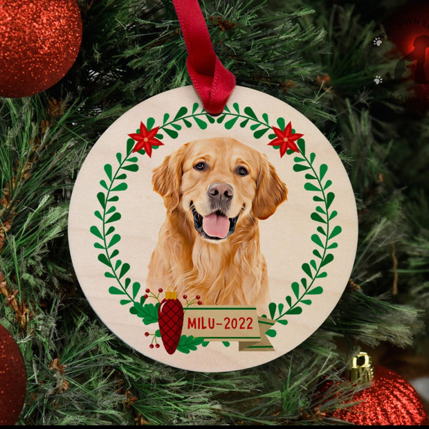 Personalization Wooden Christmas Ornaments, Outdoor Xmas Decor, Dog Christmas Ornaments, Outdoor Christmas Tree Decorations - petownlove